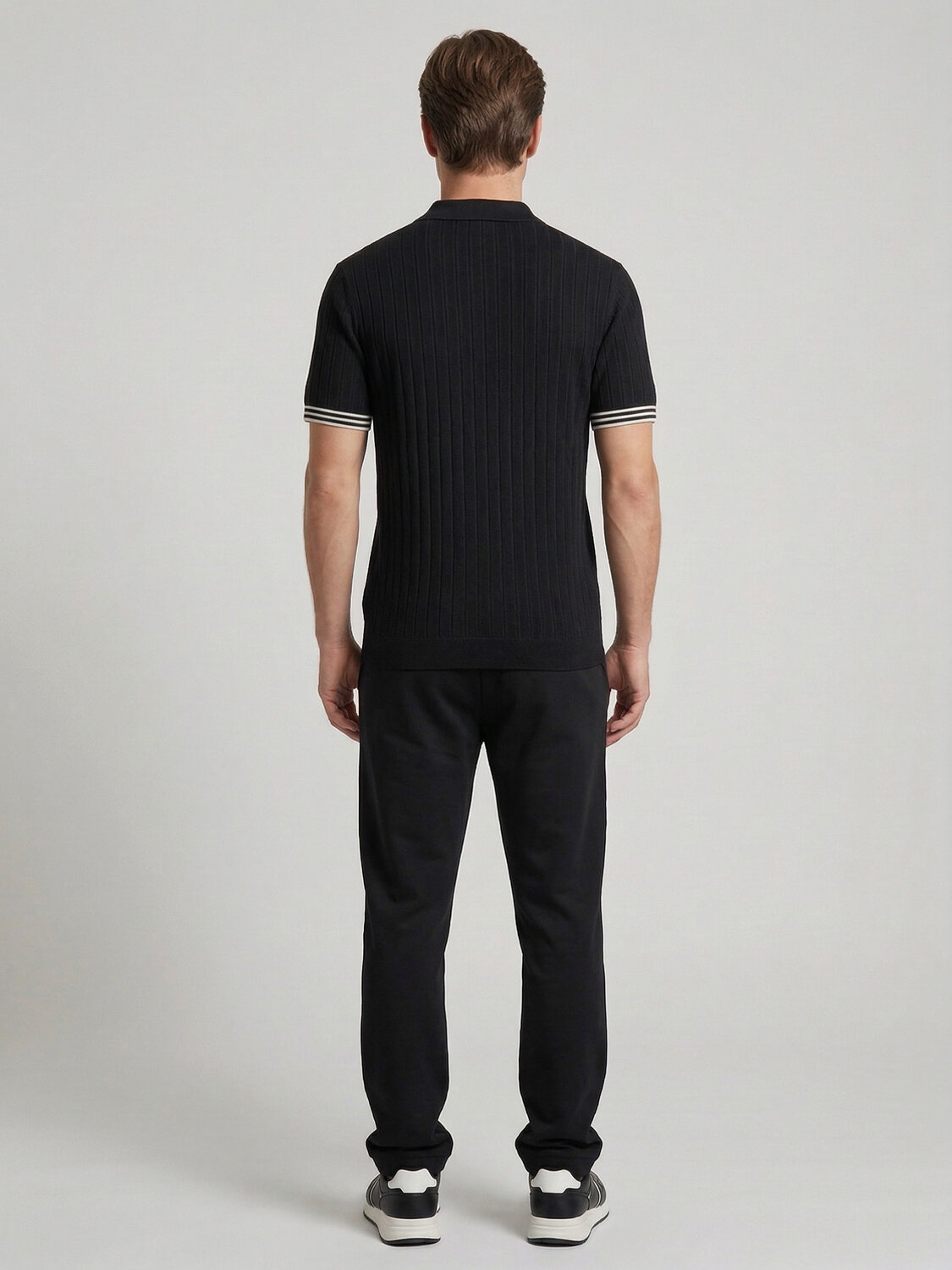 Siyah Doğal Dökümlü Regular Fit Kazak - 4