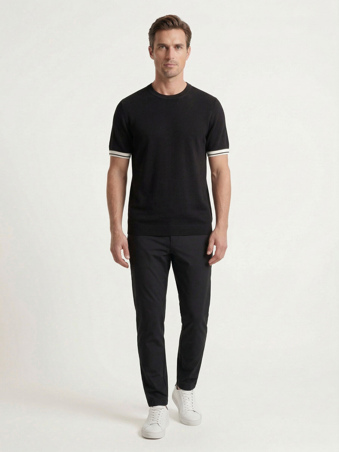 Siyah Doğal Dökümlü Regular Fit Kazak (1)