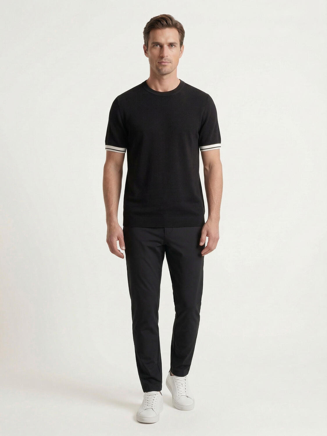 Siyah Doğal Dökümlü Regular Fit Kazak - 2