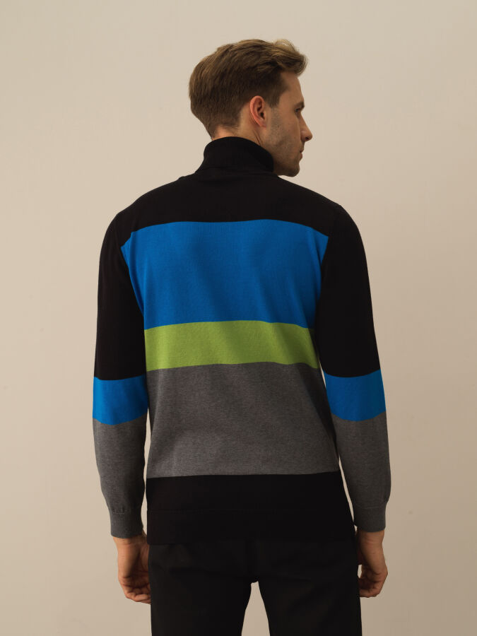 Siyah Pamuk Dokulu Regular Fit Kazak - Xint