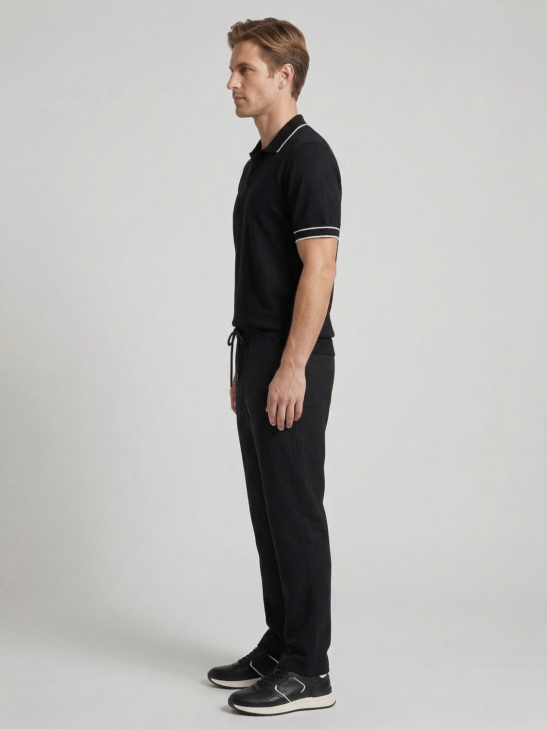 Siyah Pamuk Dokulu Regular Fit Kazak - 3