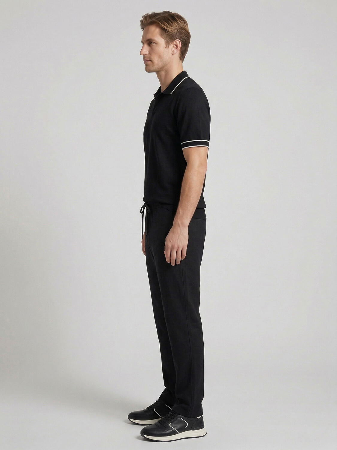 Siyah Pamuk Dokulu Regular Fit Kazak - 3