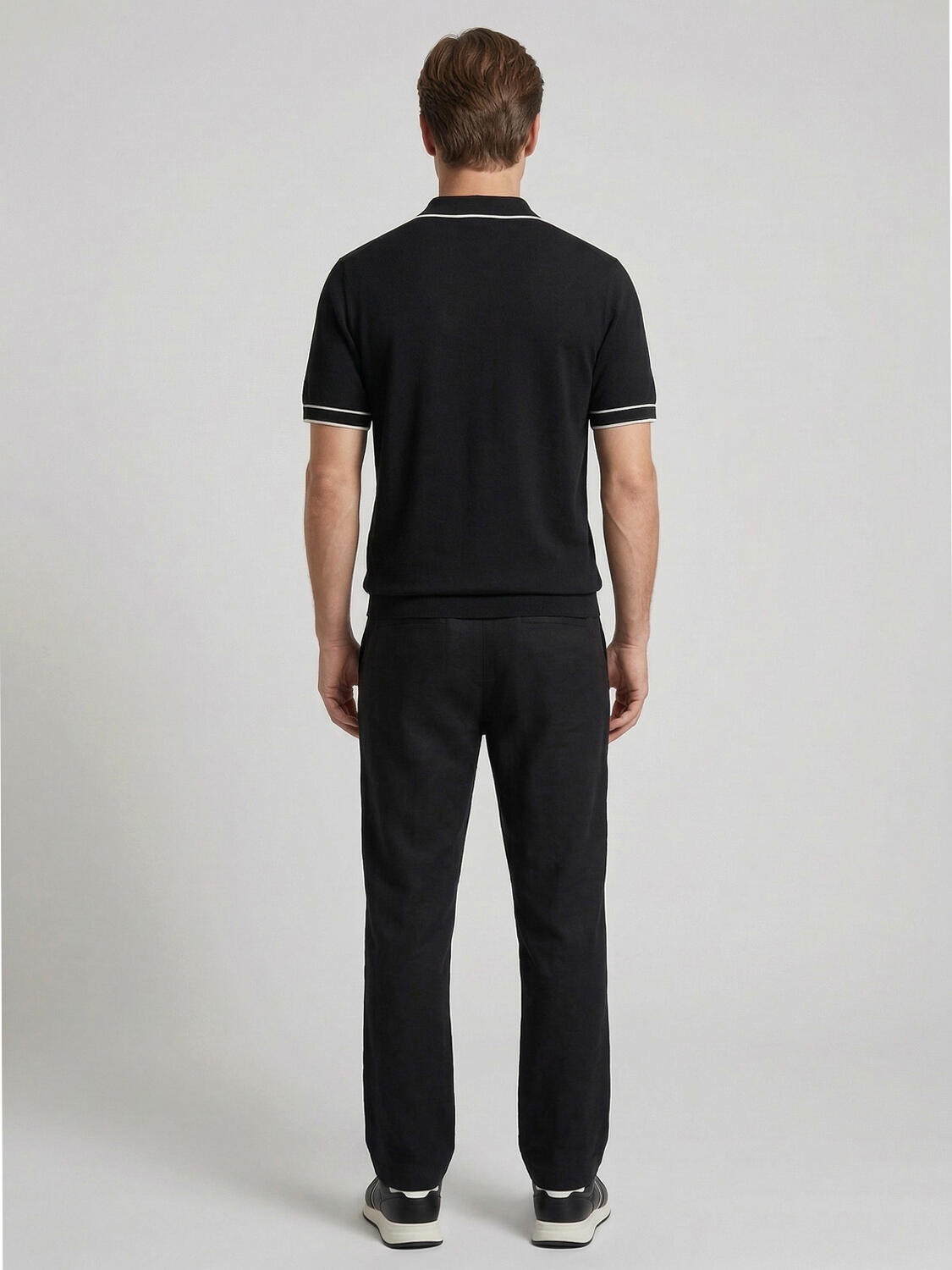 Siyah Pamuk Dokulu Regular Fit Kazak - 4