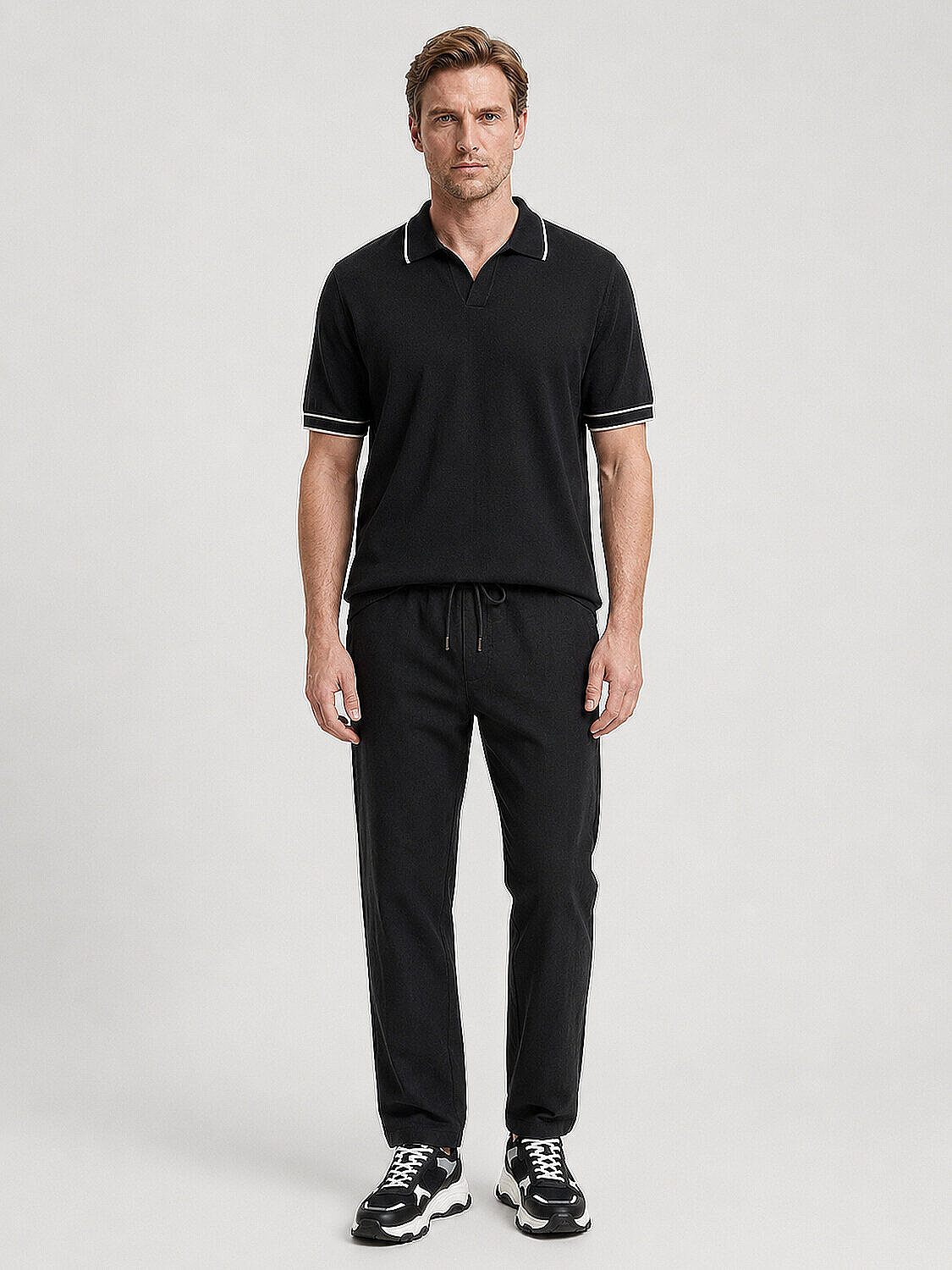 Siyah Pamuk Dokulu Regular Fit Kazak (2)