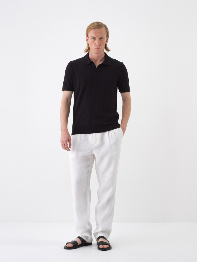 Siyah Pamuk Dokulu Regular Fit Kazak (1)