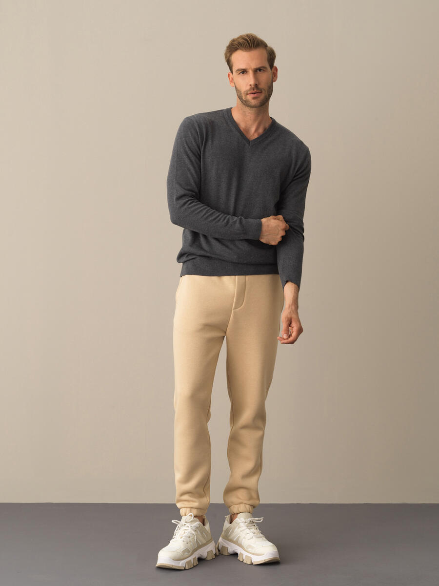 Antrasit Pamuk Dokulu Regular Fit Kazak - 2