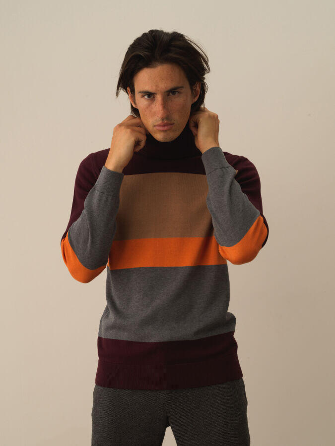 Xint Toptan Bordo Pamuk Dokulu Regular Fit Kazak