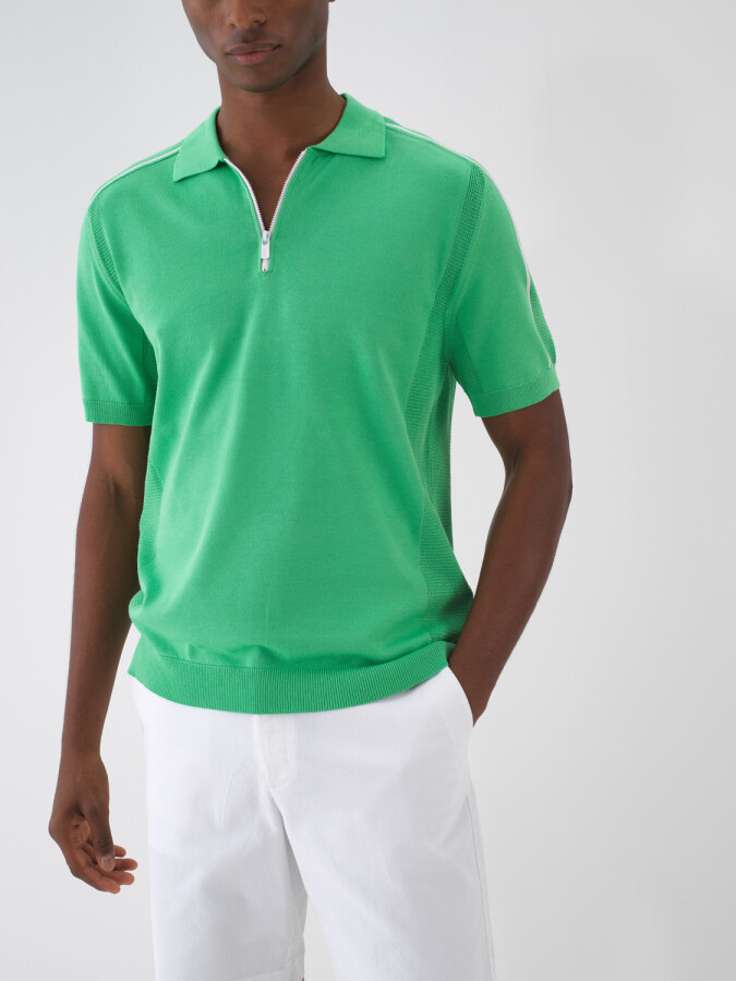 Yeşil Doğal Dökümlü Regular Fit Kazak