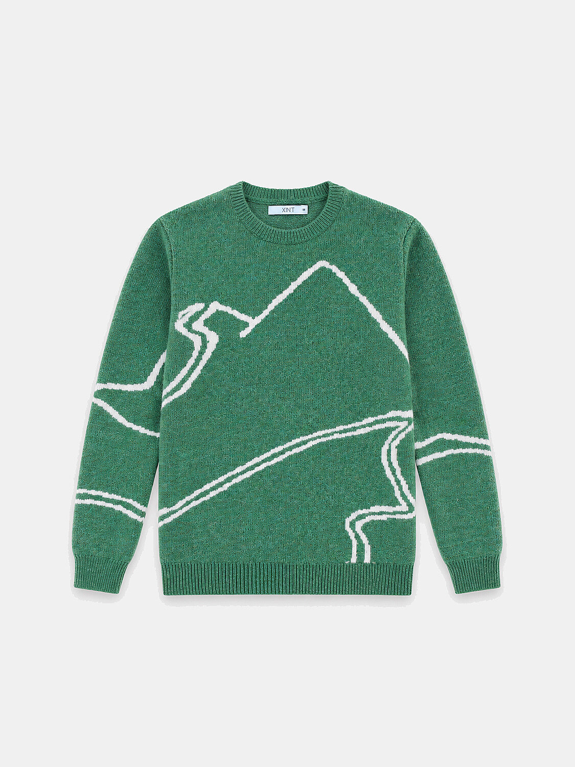 Yeşil Regular Fit Bisiklet Yaka Mohair Kazak - 1