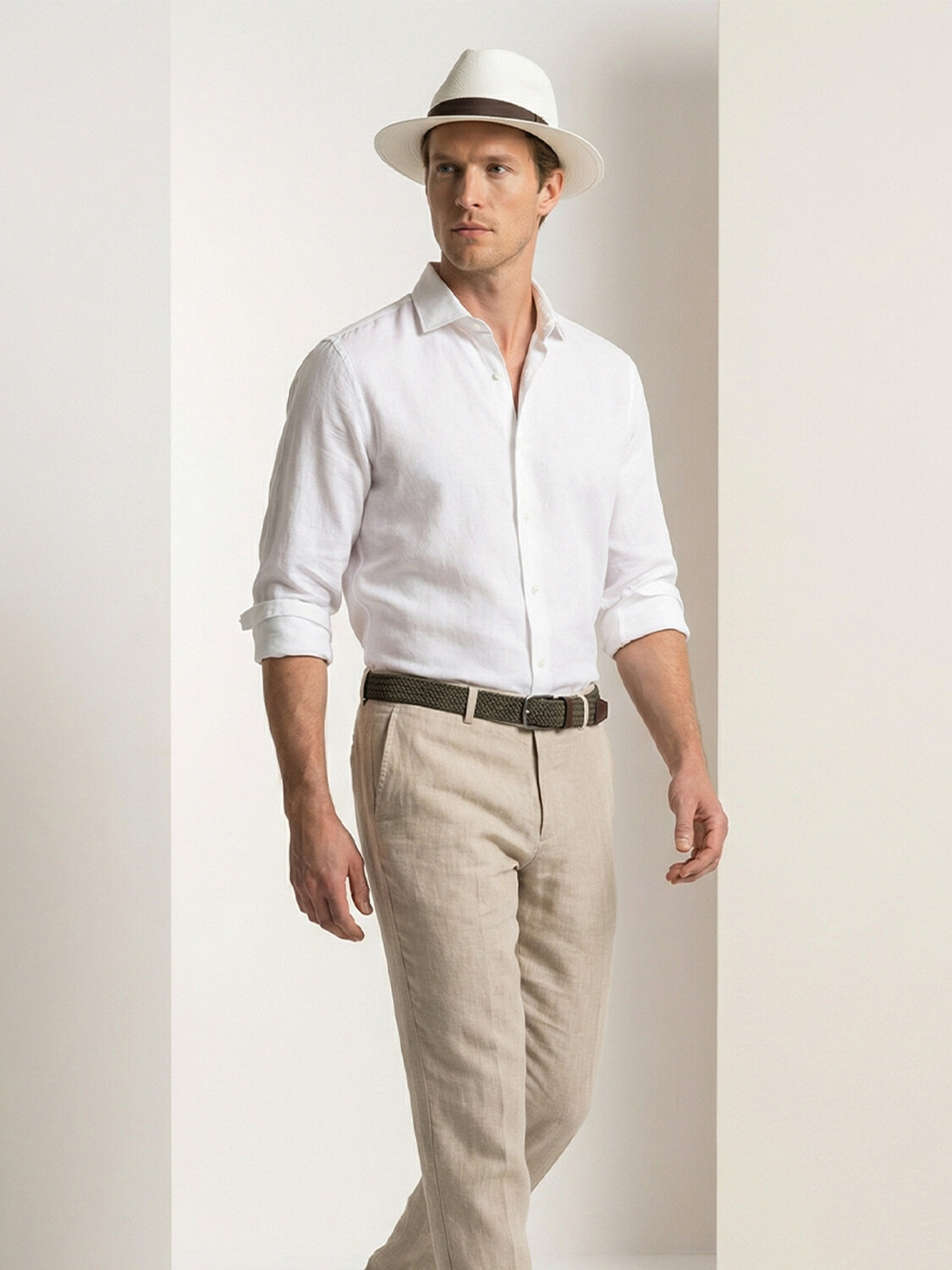 Haki Pamuk Dokulu Standart Fit Kemer