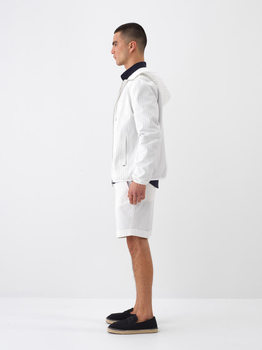 Beyaz Pamuk Dokulu Regular Fit Mont - 3