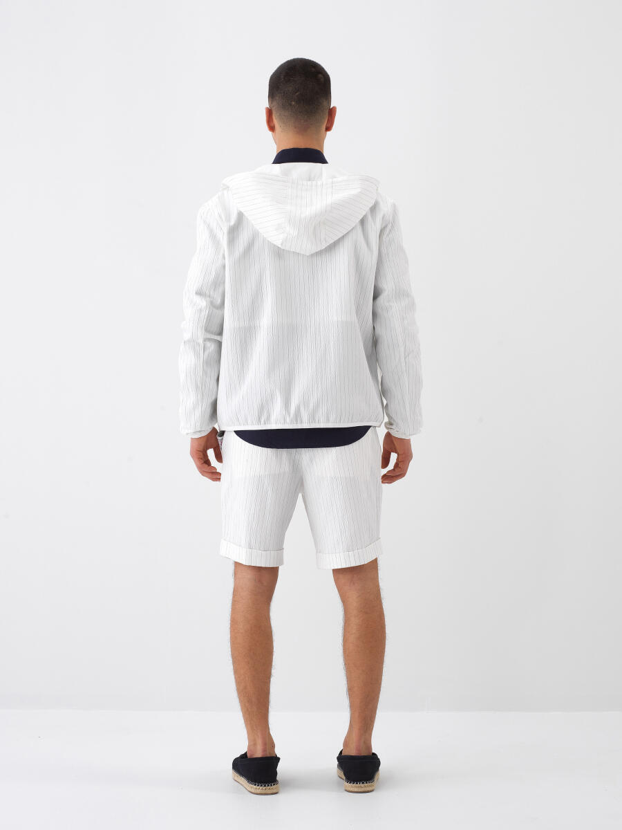 Beyaz Pamuk Dokulu Regular Fit Mont - 5