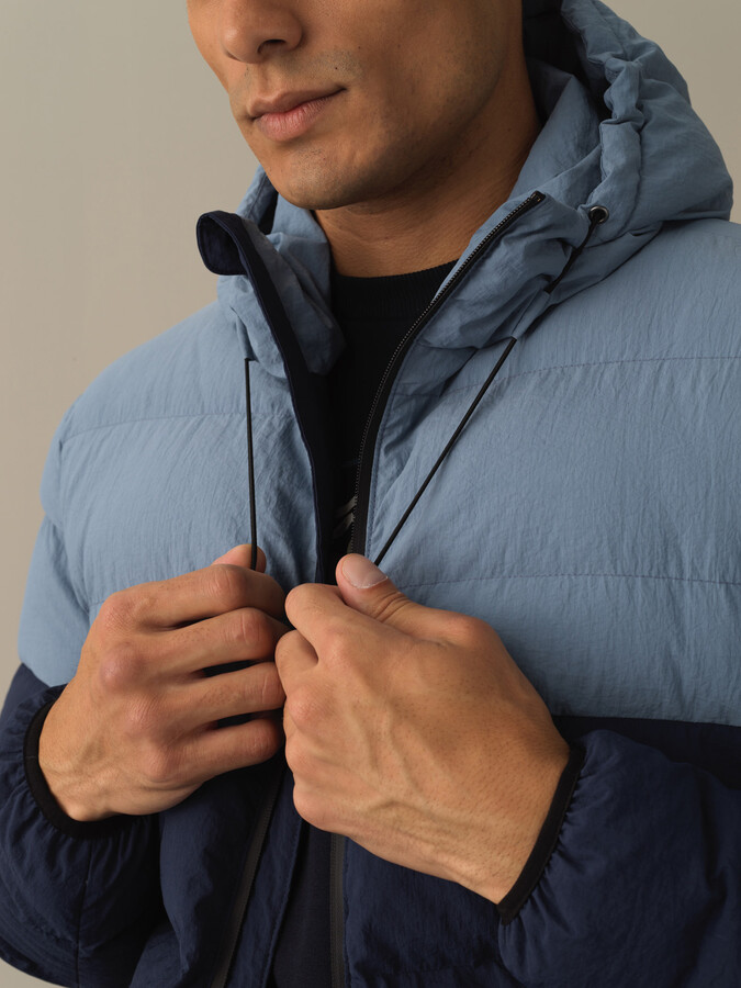 Lacivert Formunu Koruyan Regular Fit Şişme Mont - Xint