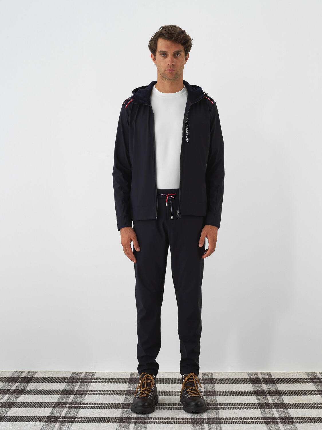 Lacivert Esnek Dokulu Regular Fit Mont