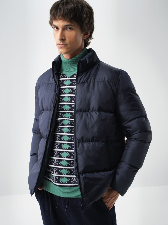 Lacivert Formunu Koruyan Regular Fit Mont - Xint