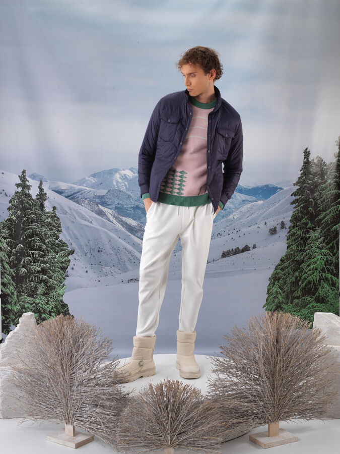 Lacivert Formunu Koruyan Regular Fit Mont - Xint