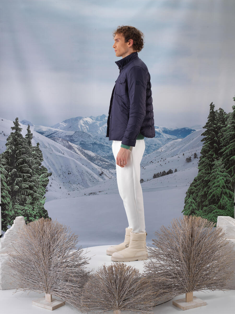 Lacivert Formunu Koruyan Regular Fit Mont - 2