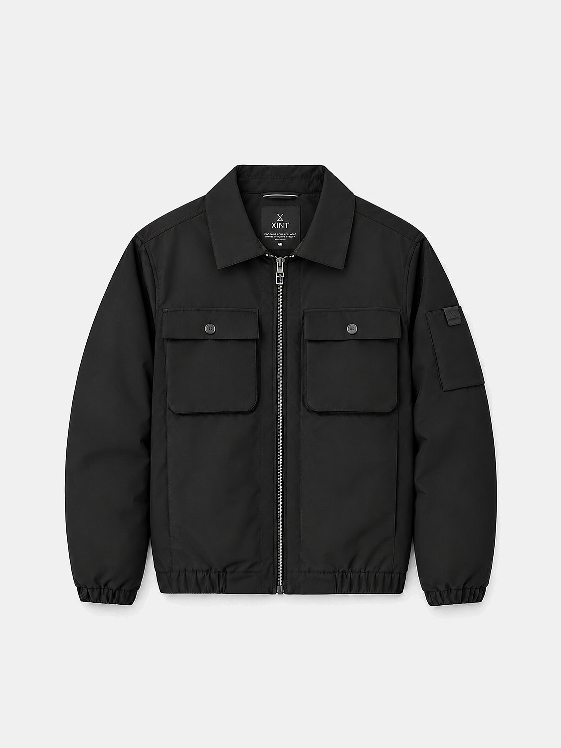 Siyah Regular Fit Polo Yaka Mont