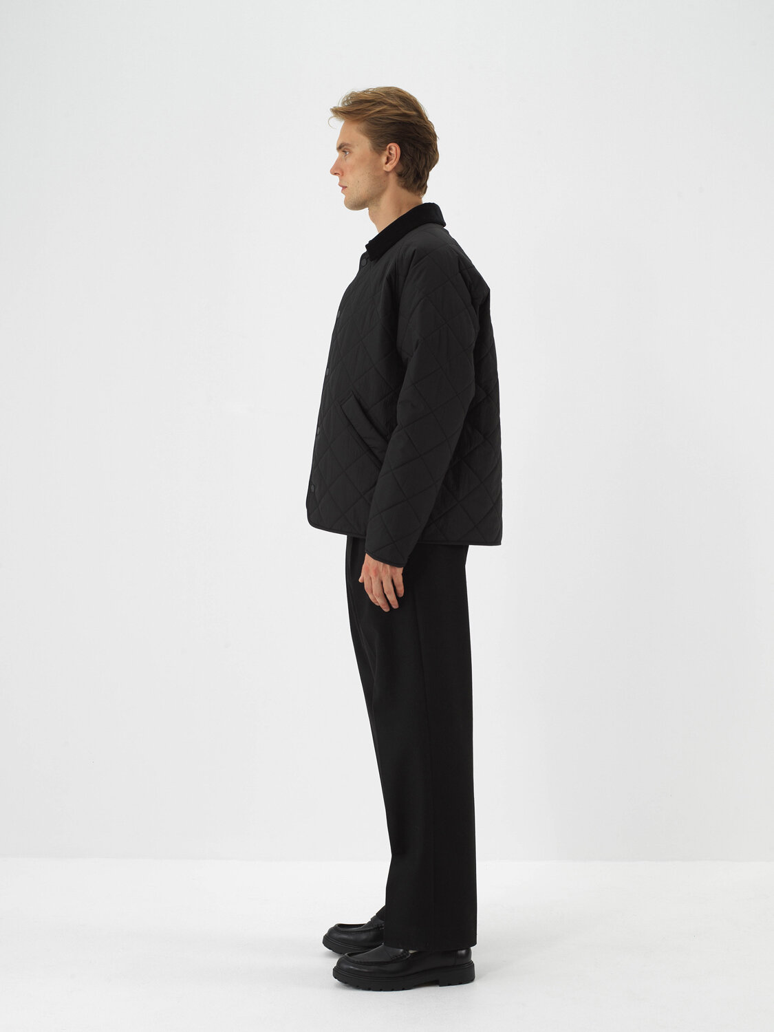 Siyah Kapitone Dokulu Regular Fit Mont - Xint