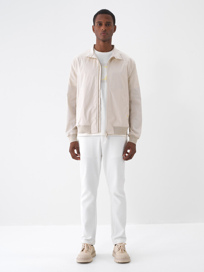 Taş Rengi Pamuk Dokulu Regular Fit Mont