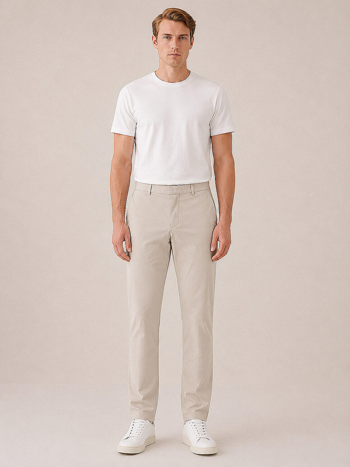 Bej Formunu Koruyan Regular Fit Pantolon - 2