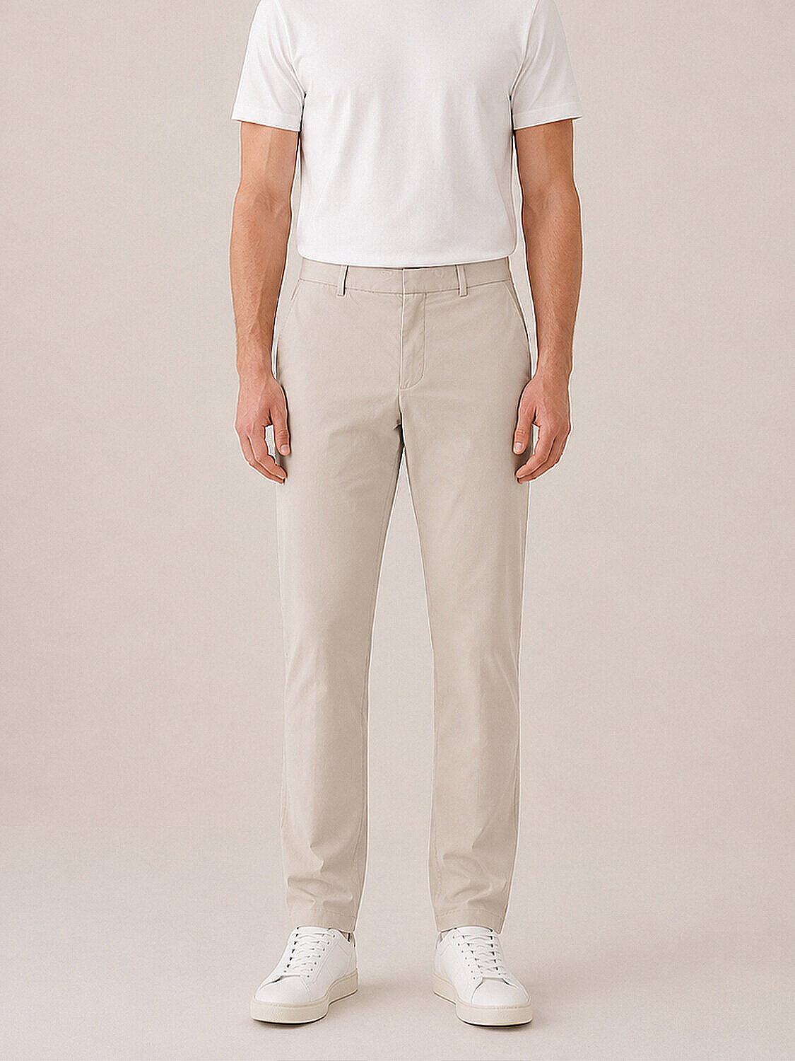 Bej Formunu Koruyan Regular Fit Pantolon (1)