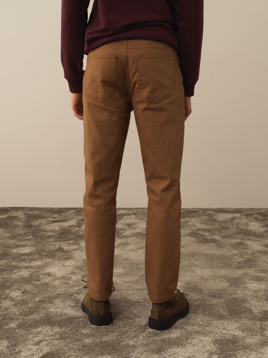 Camel Pamuk Dokulu Slim Fit Pantolon - 3