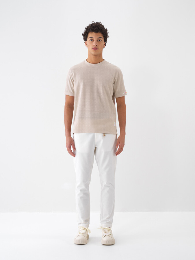 Ekru Keten Karışımlı Regular Fit Pantolon (1)