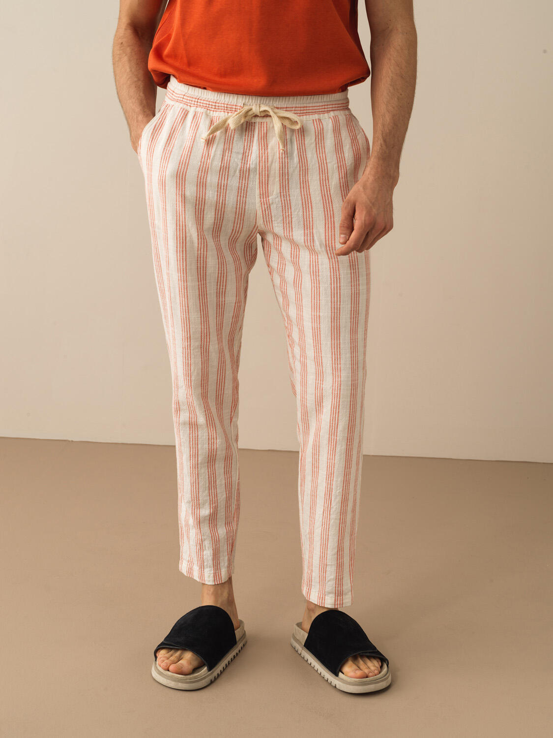 Kiremit Pamuk Dokulu Regular Fit Pantolon
