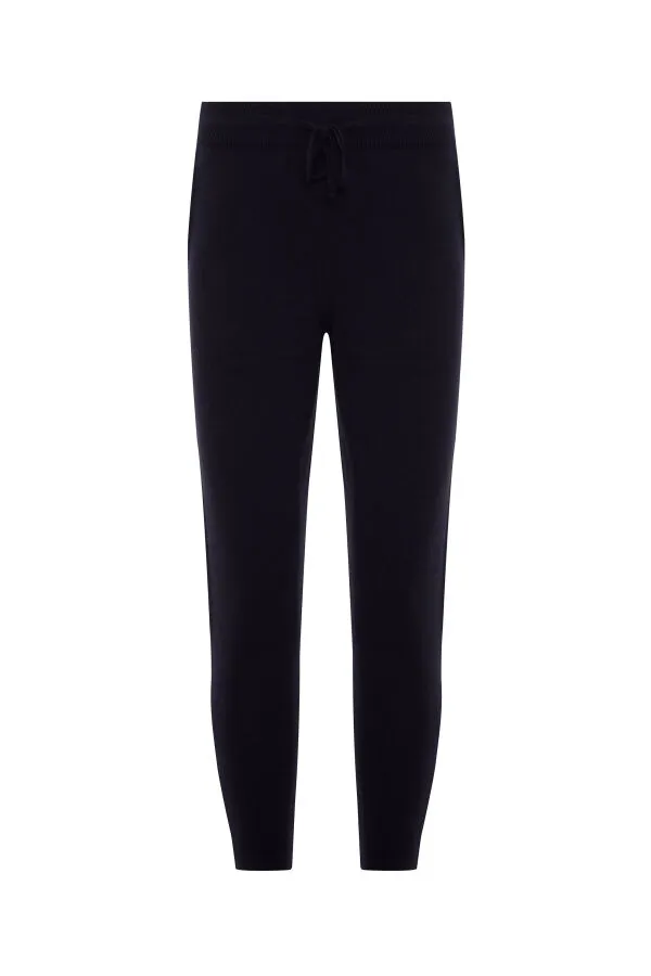 Lacivert Doğal Yün Dokulu Regular Fit Pantolon - Xint