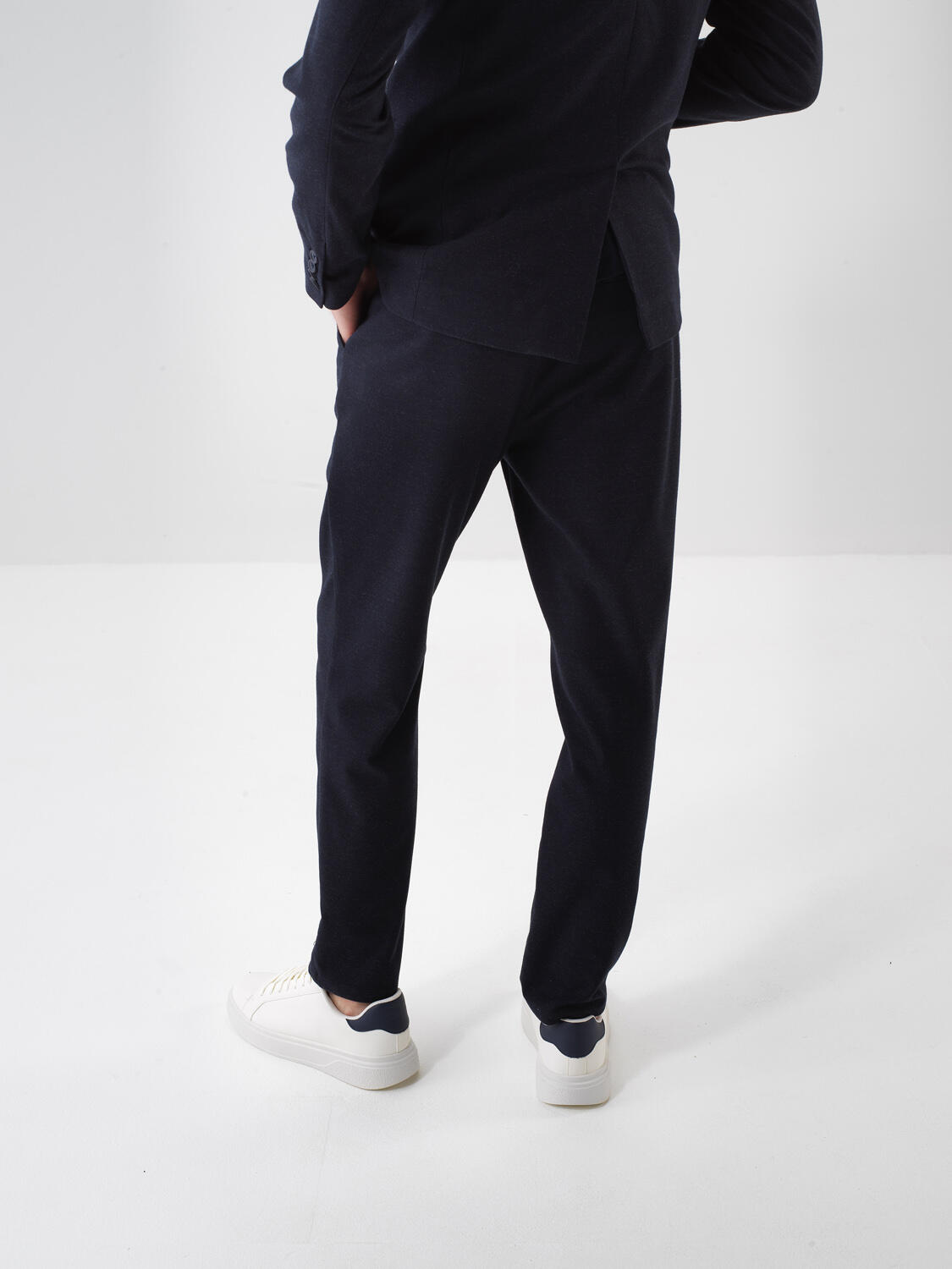 Lacivert Dokulu Esnek Dokulu Regular Fit Pantolon - 2