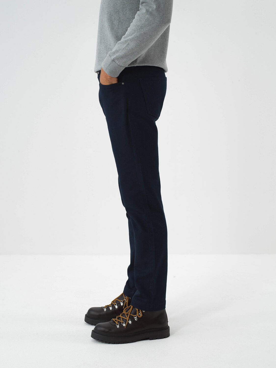 Lacivert Pamuk Dokulu Slim Fit Pantolon - Xint