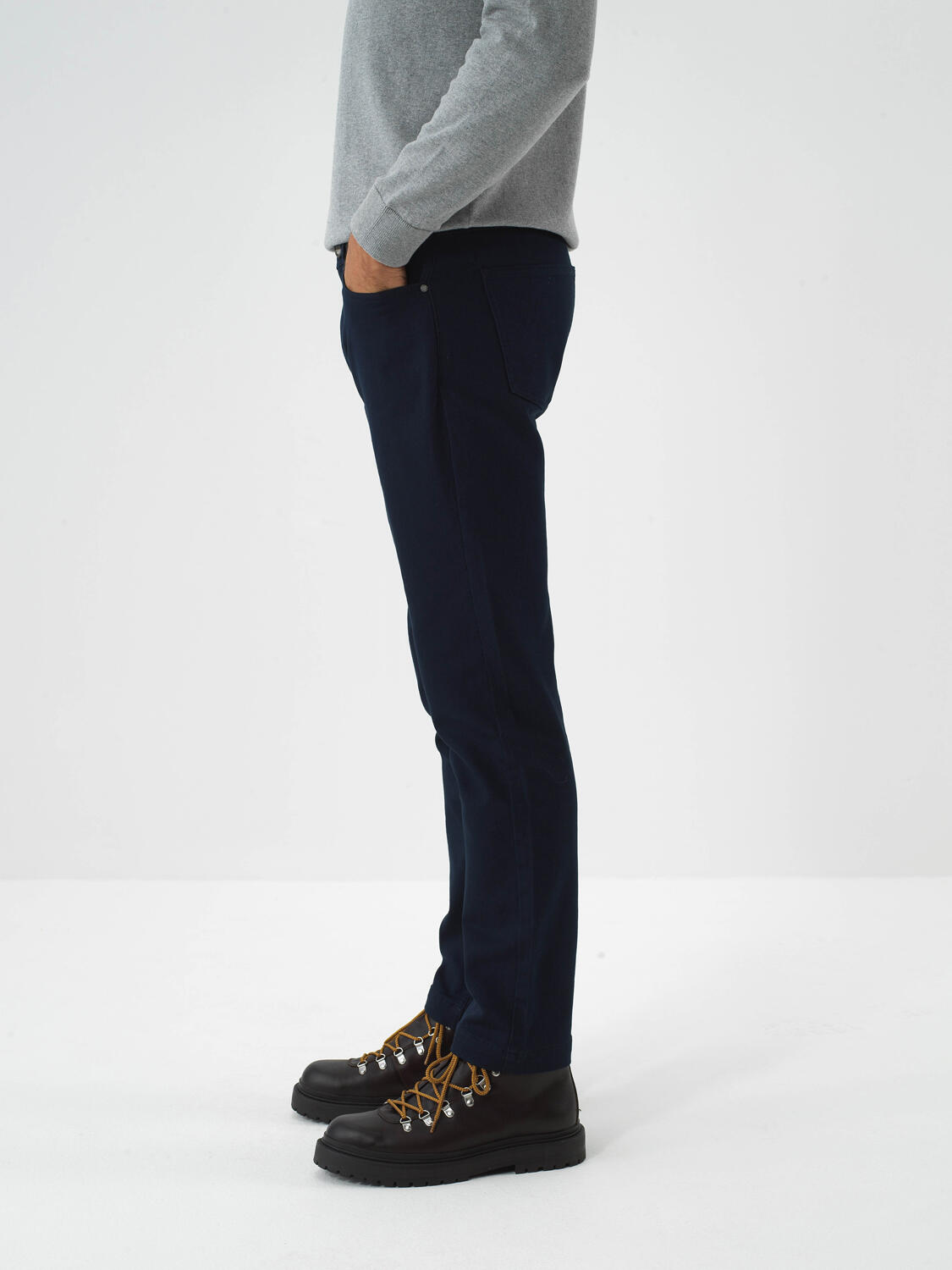 Lacivert Pamuk Dokulu Slim Fit Pantolon - 2