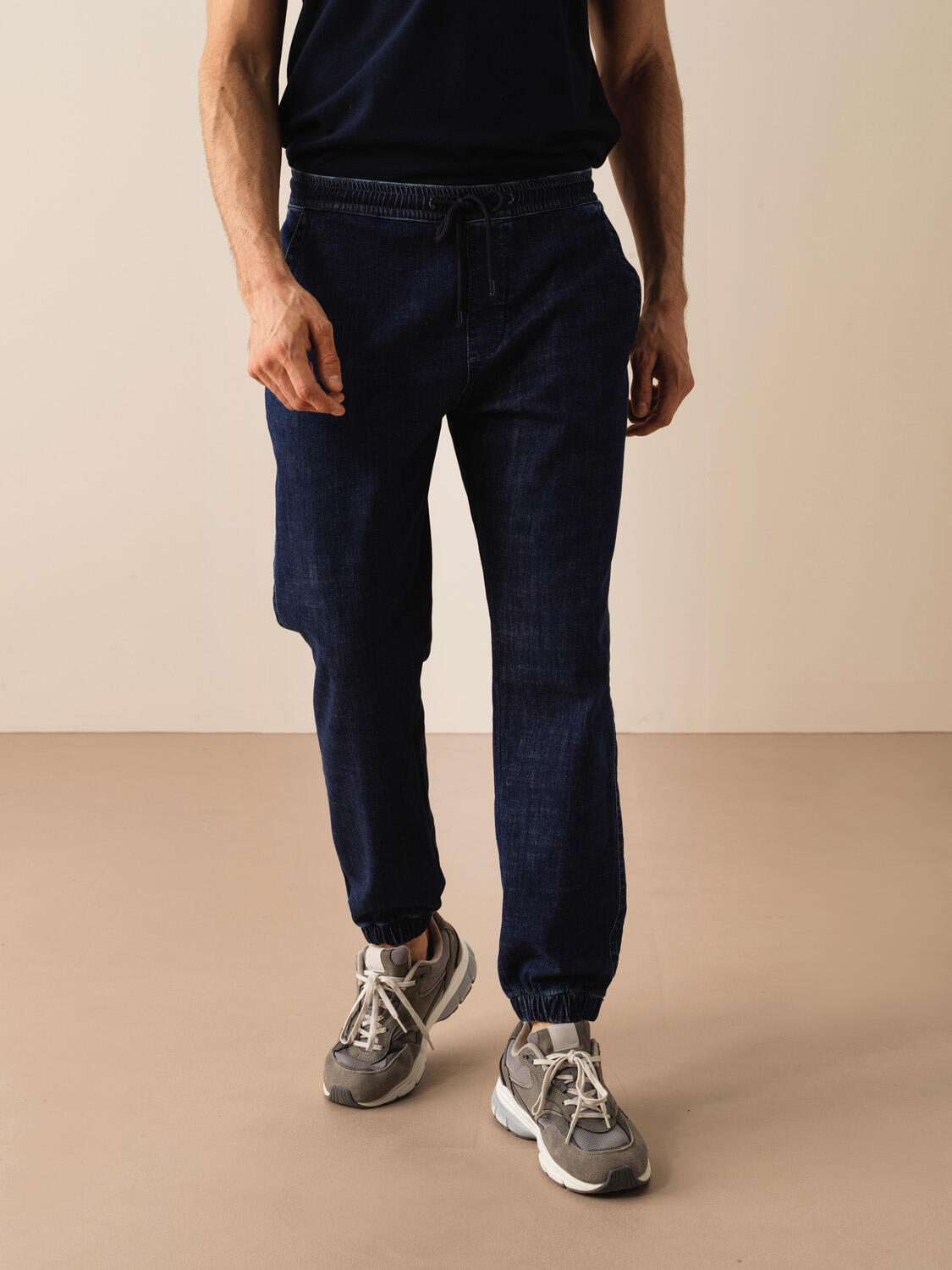 Lacivert Pamuk Dokulu Slim Fit Pantolon