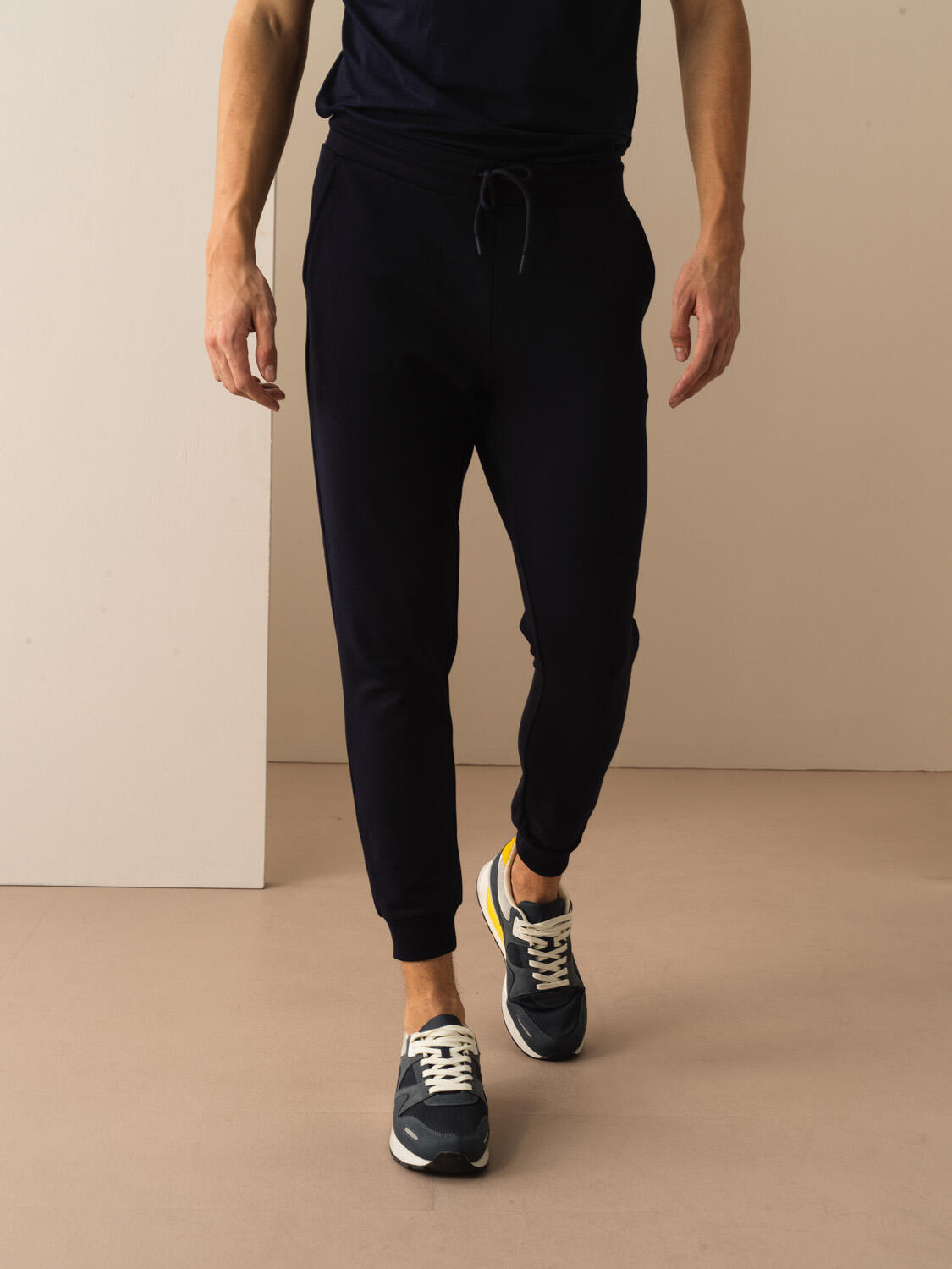 Lacivert Pamuk Dokulu Slim Fit Pantolon