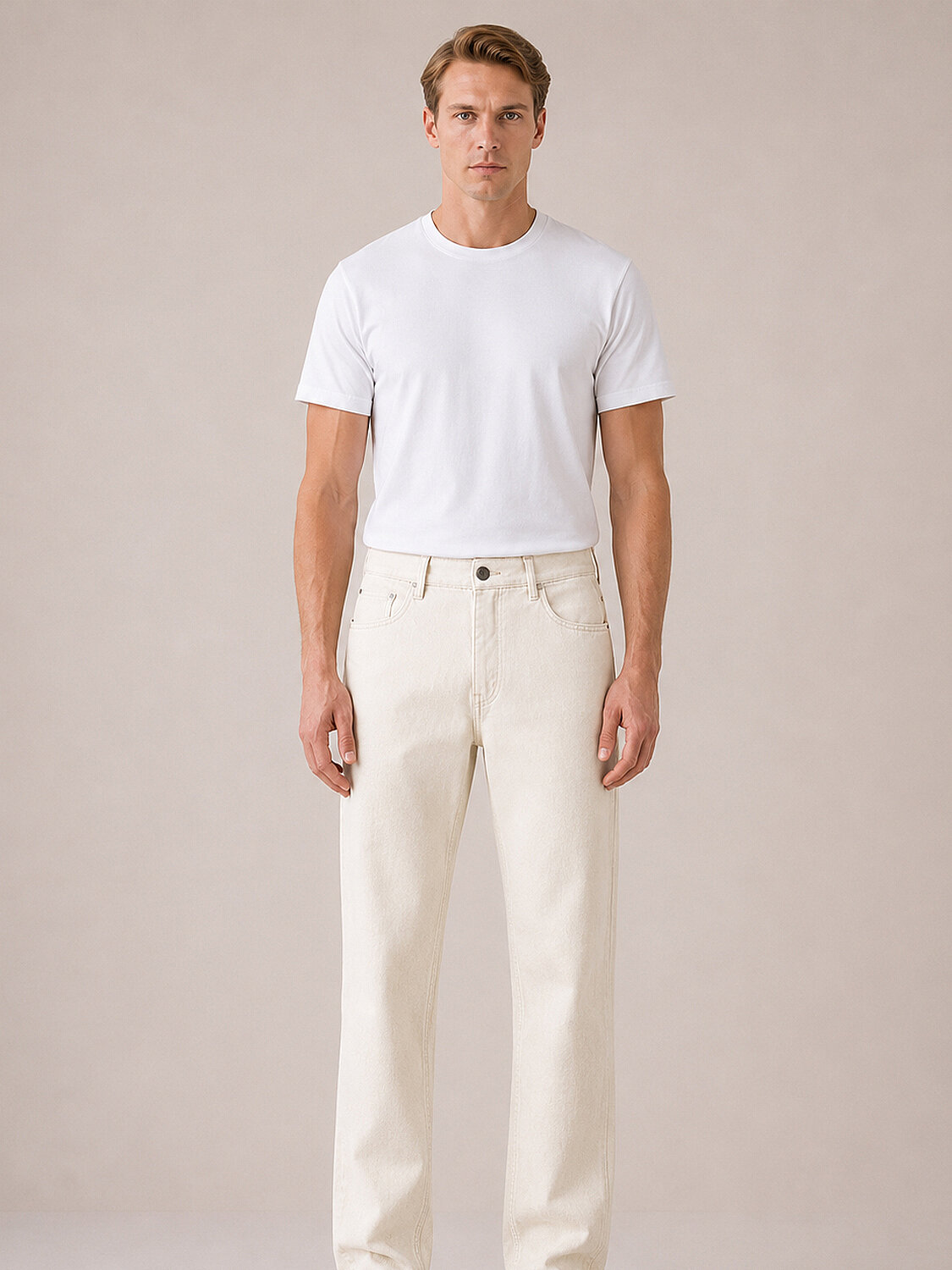 Naturel Keten Karışımlı Regular Fit Pantolon (1)
