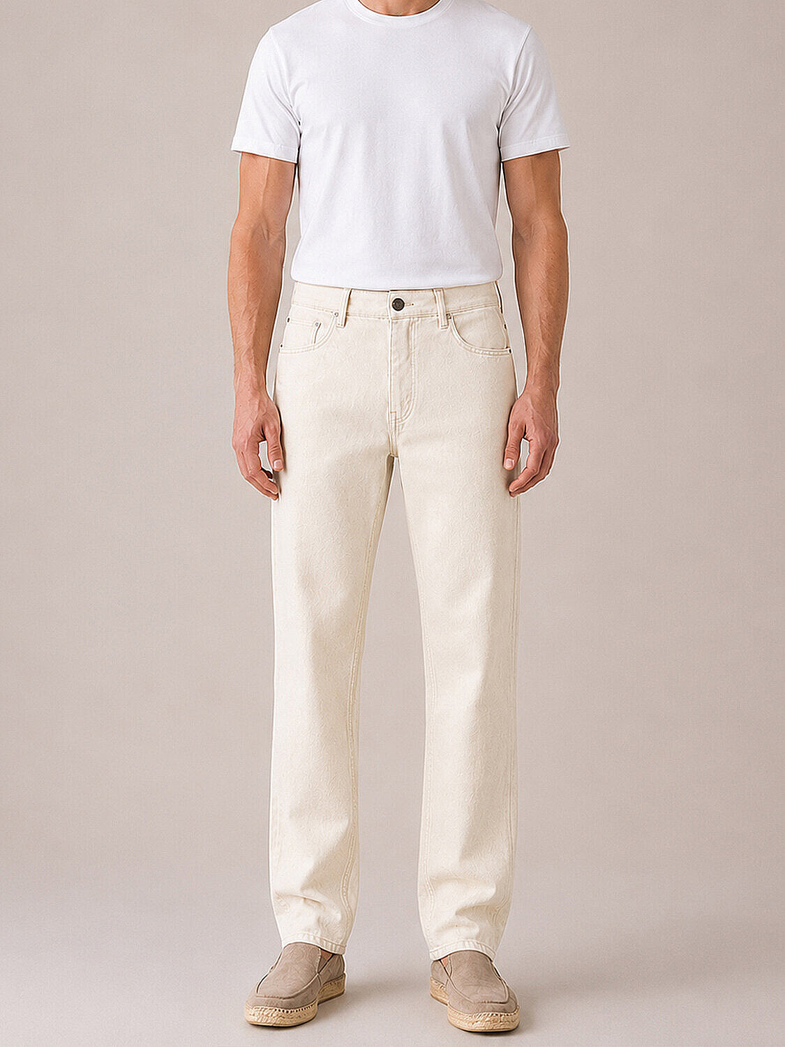 Naturel Keten Karışımlı Regular Fit Pantolon (1)