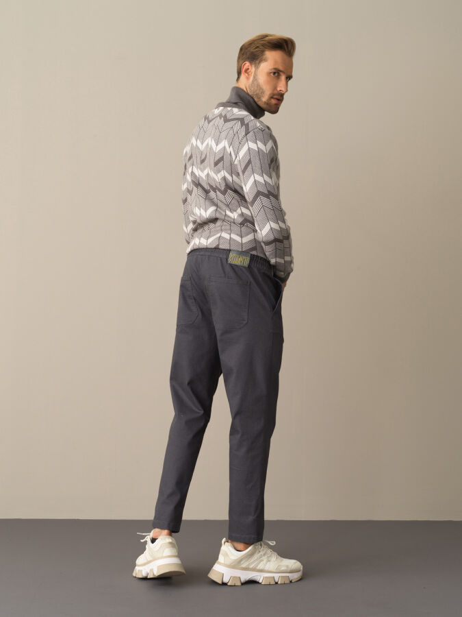 Antrasit Regular Fit Pamuklu Pantolon - 4
