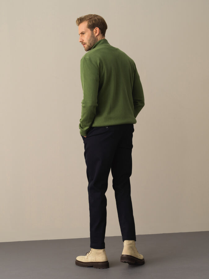 Lacivert Regular Fit Pamuklu Pantolon - 4