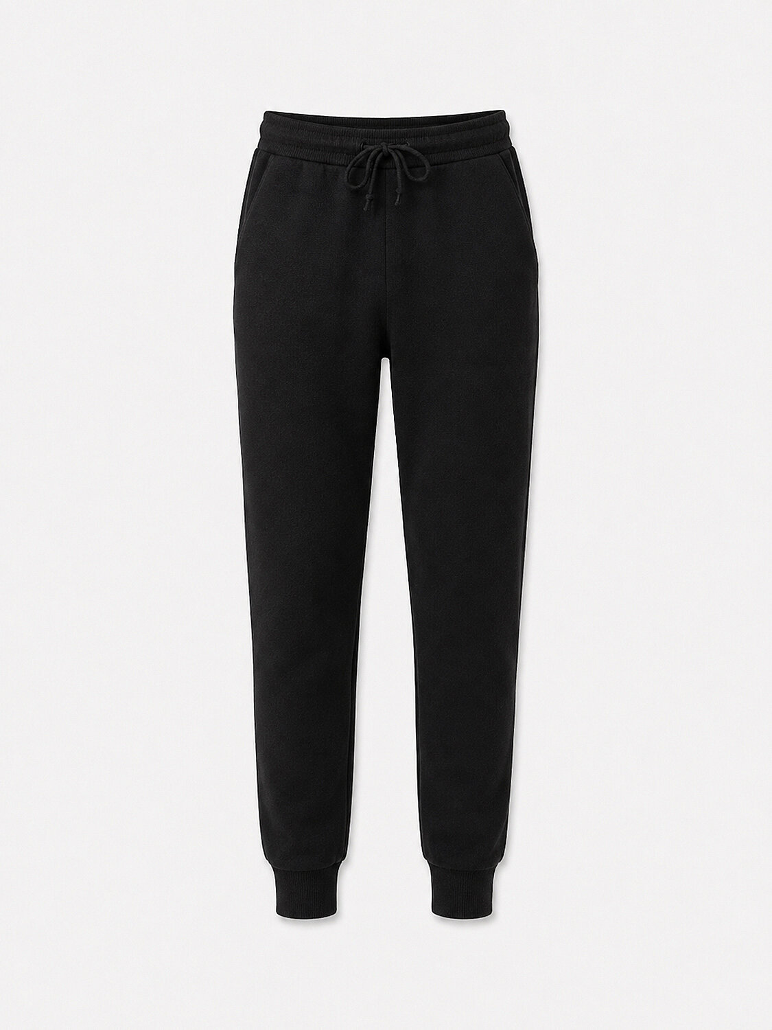 Siyah Doğal Yün Dokulu Regular Fit Pantolon - 1