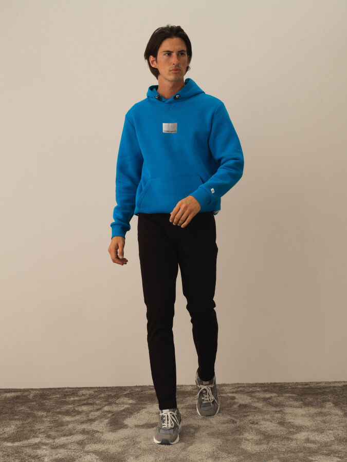 Siyah Pamuk Dokulu Slim Fit Pantolon - Xint