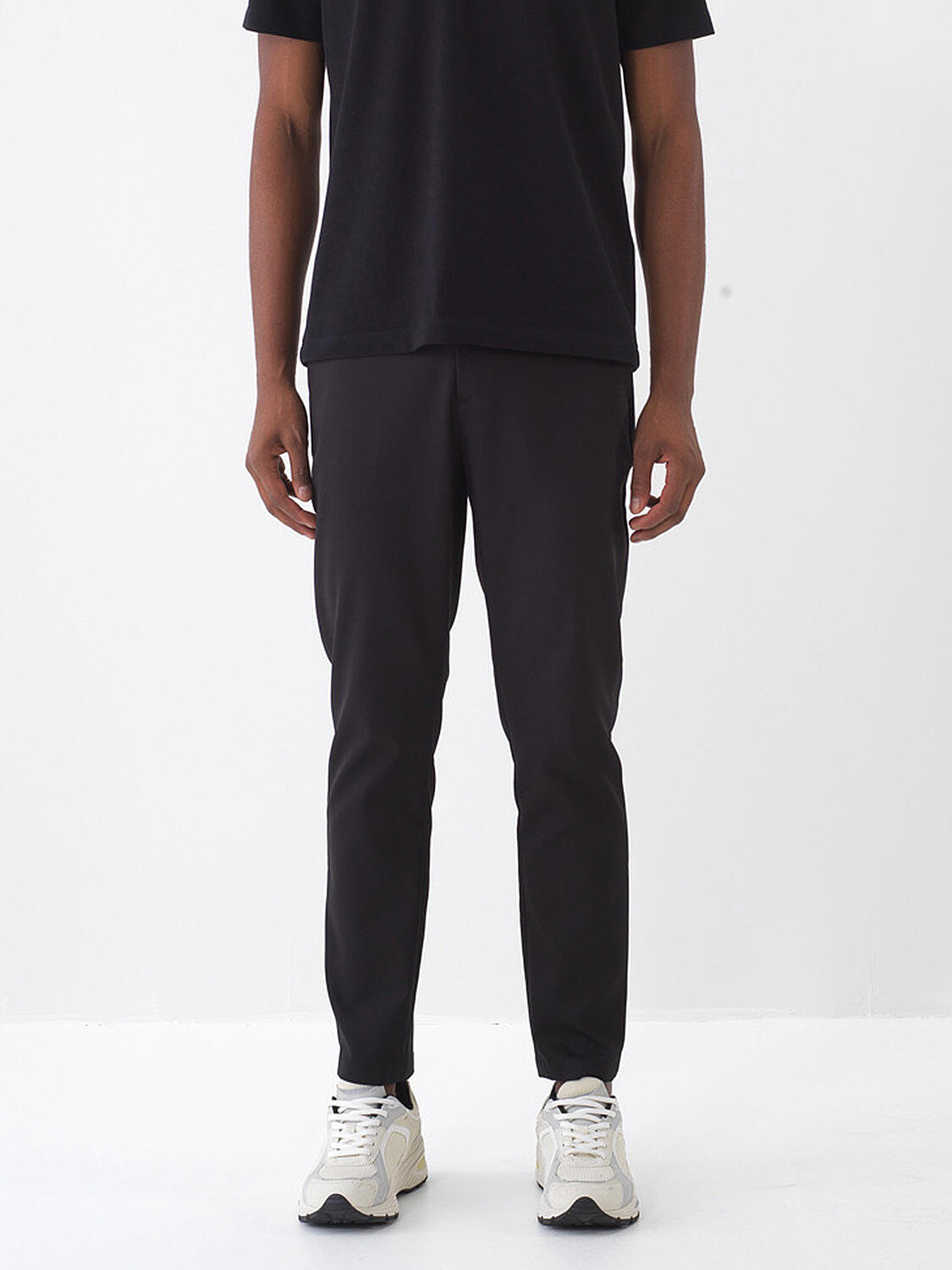 Siyah Pamuk Dokulu Slim Fit Pantolon - 2