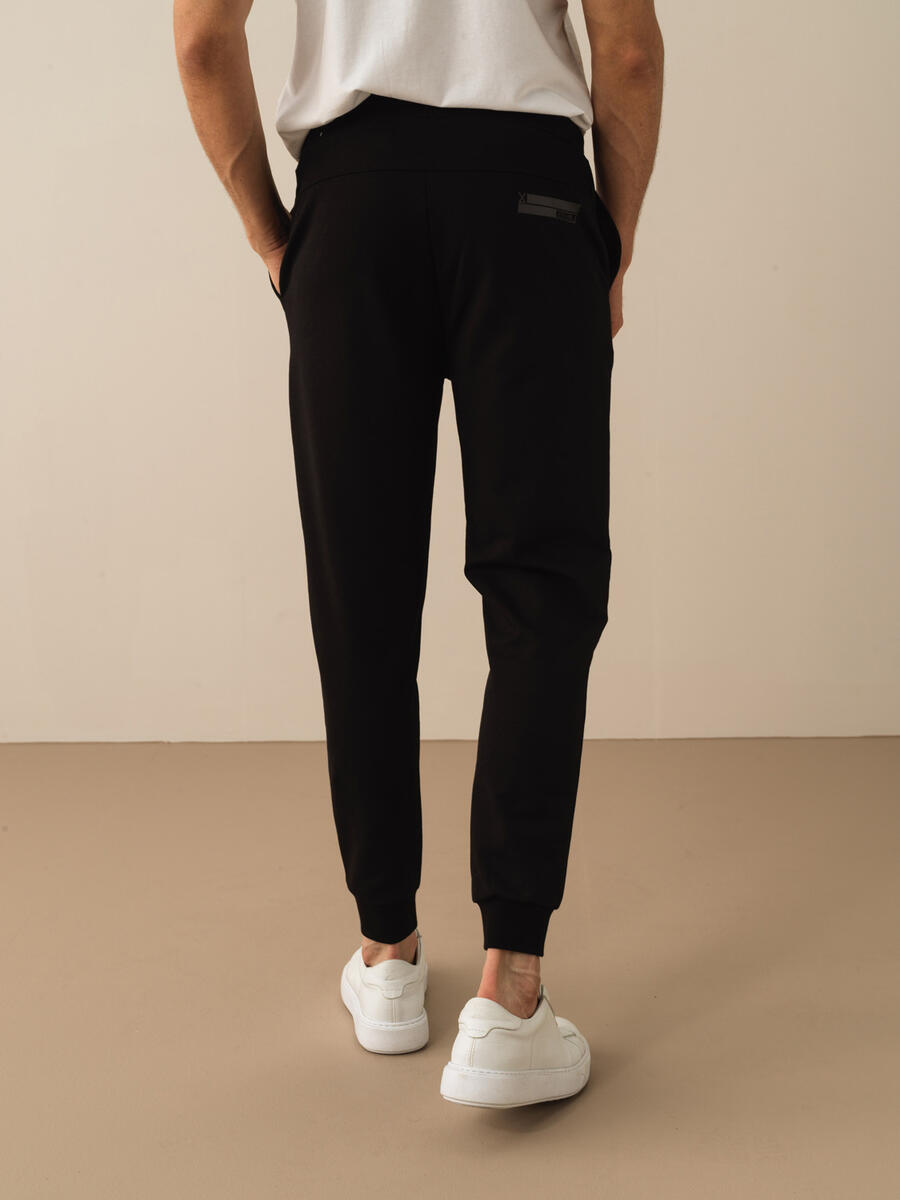 Siyah Pamuk Dokulu Slim Fit Pantolon - 3
