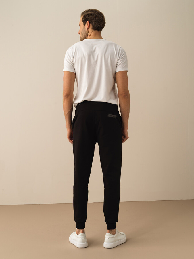 Siyah Pamuk Dokulu Slim Fit Pantolon (4)