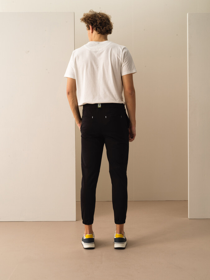 Siyah Pamuk Dokulu Slim Fit Pantolon - 4