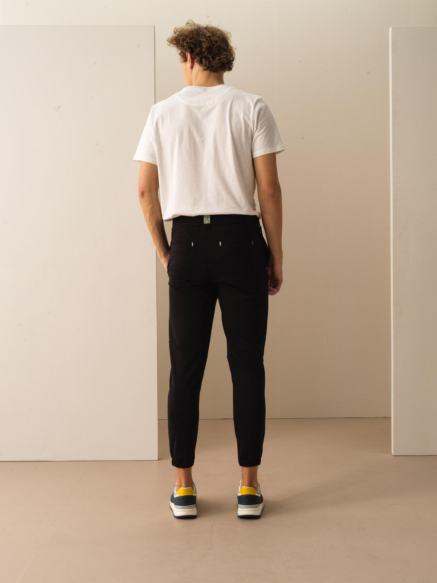 Siyah Pamuk Dokulu Slim Fit Pantolon - 4