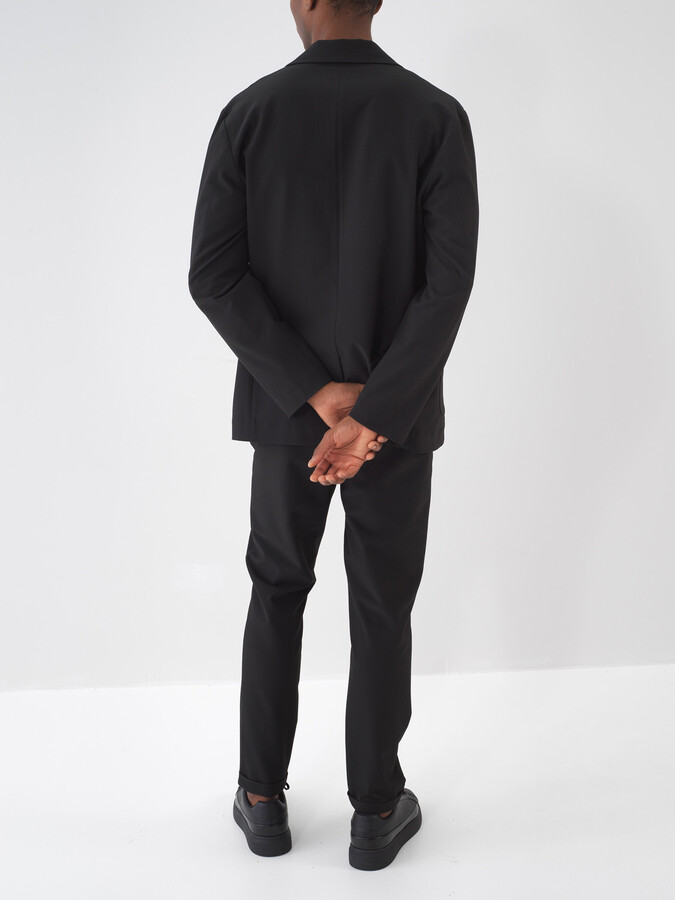 Siyah Doğal Dökümlü Slim Fit Pantolon (5)
