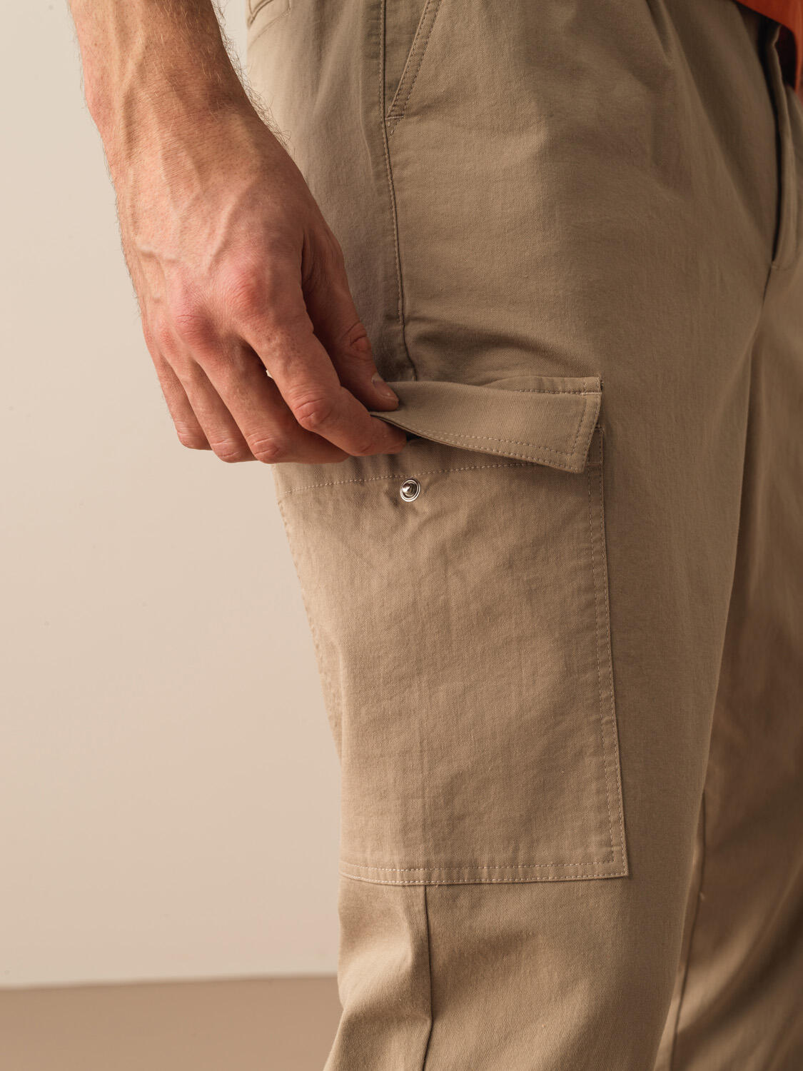 Taş Rengi Pamuk Dokulu Slim Fit Pantolon
