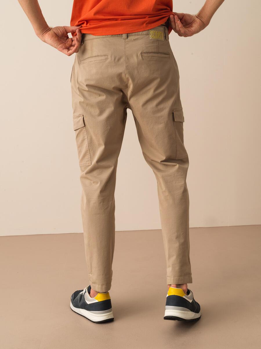 Taş Rengi Pamuk Dokulu Slim Fit Pantolon - 4