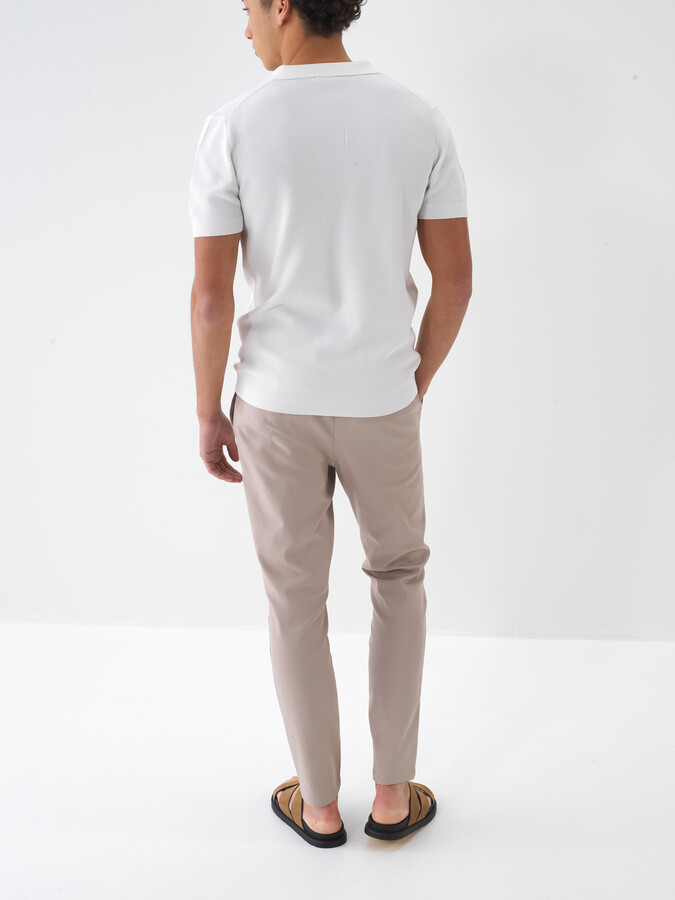 Taş Rengi Pamuk Dokulu Slim Fit Pantolon (5)